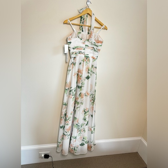 Floral tie neck halter dress - Picture 5 of 12